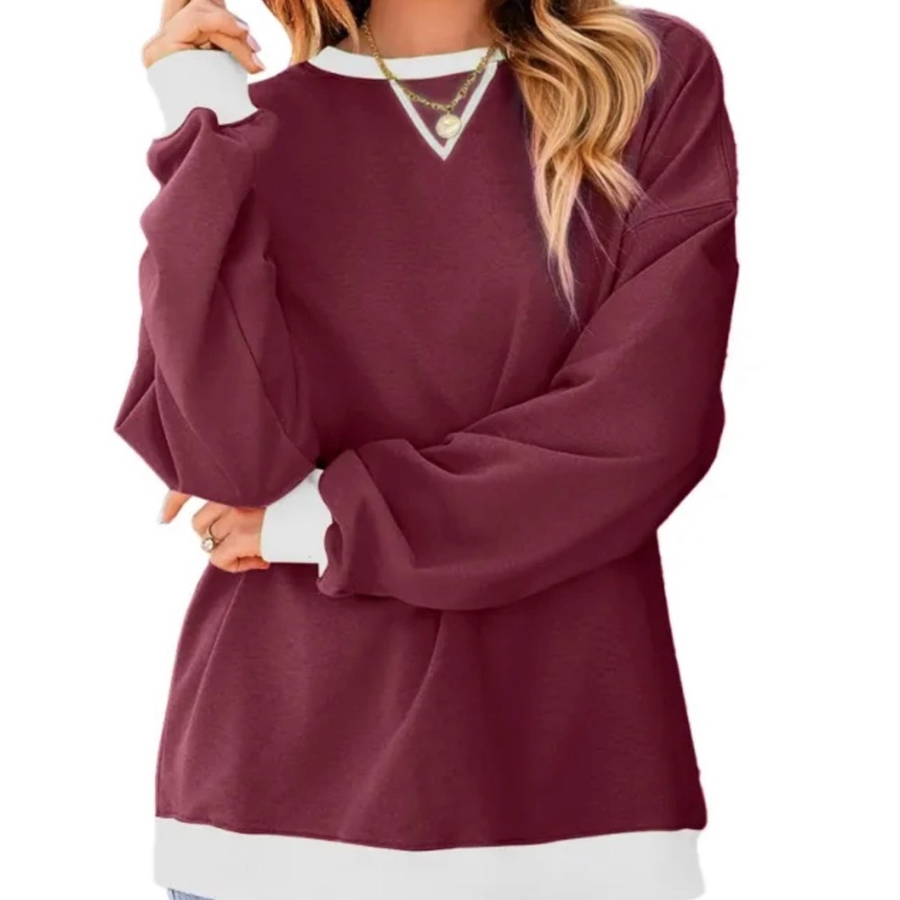 Fantaslook Color Block Sweatshirts For Women Crewneck Long Sleeve